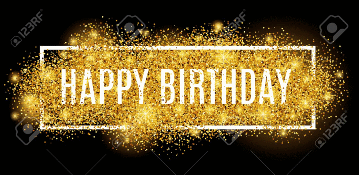 55171601 Gold Sparkles Background Happy Birthday